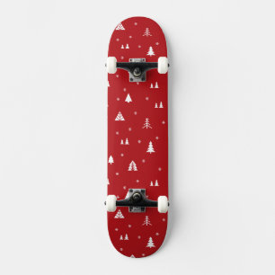 Christmas Trees and Snowflakes Skateboard
