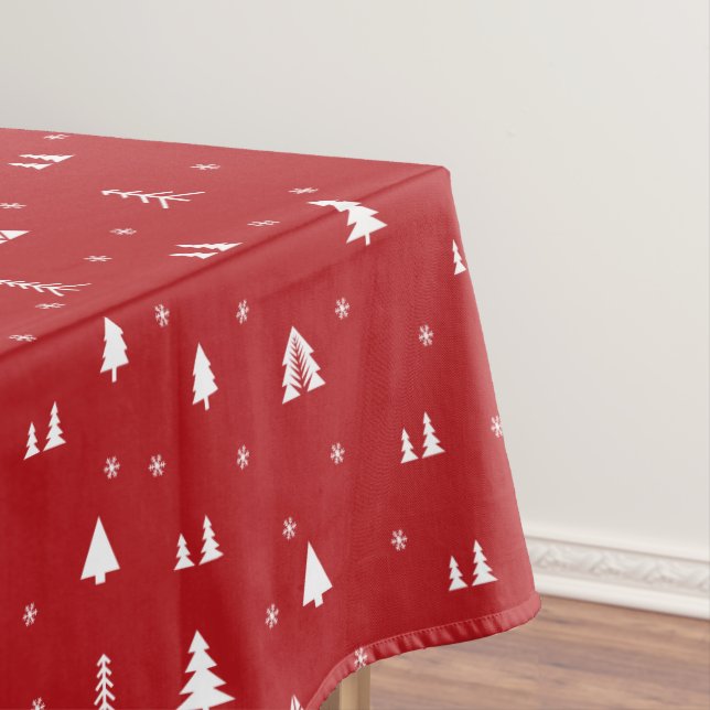 Christmas Trees and Snowflakes Tablecloth (In Situ)