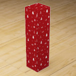 Christmas Trees and Snowflakes Wine Box<br><div class="desc">Beautiful white Christmas trees and snowflakes on red background. A must have ad-on to your Christmas collection this year to make this holiday season extra special and unique.</div>