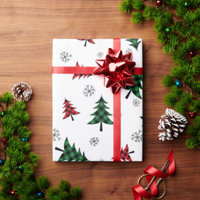 Christmas Trees and Snowflakes Wrapping Paper (Holiday Gift)