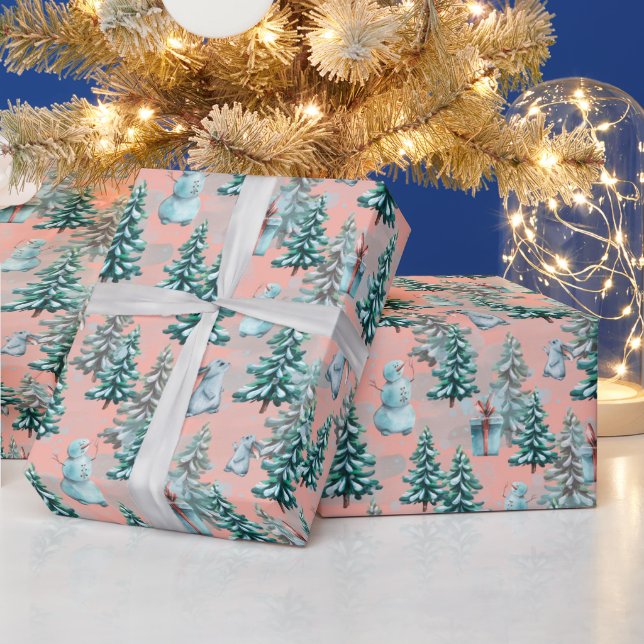 Christmas Trees and Snowmen Wrapping Paper (Holidays)