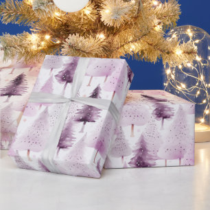 Christmas Trees and Stars Modern Christmas Wrapping Paper