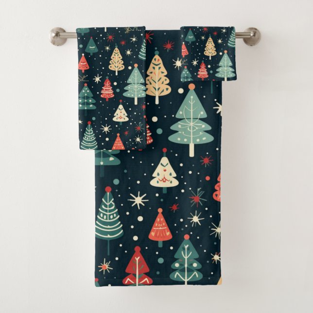 Christmas Trees  Bath Towel Set (Insitu)