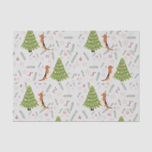 Christmas trees & Beagle Dog pattern custom Tissue Paper