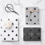 Christmas Trees black white grey minimalist  Wrapping Paper Sheet<br><div class="desc">Christmas Trees black white grey cute pattern minimalist elegant Wrapping Paper Sheets 
Christmas,  Holidays gift wrapping paper
Assorted colours</div>