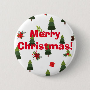 Christmas Trees & Bows 6 Cm Round Badge