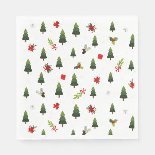 Christmas Trees & Bows Napkin