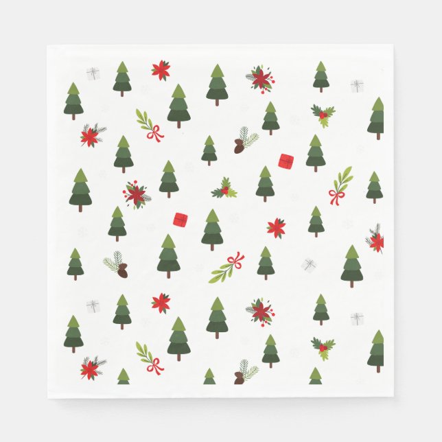 Christmas Trees & Bows  Napkin (Front)