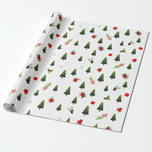 Christmas Trees & Bows Wrapping Paper