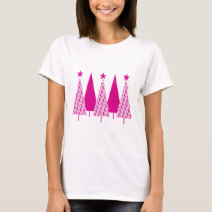 Christmas Trees - Breast Cancer Pink Ribbon T-Shirt
