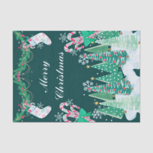 Christmas Trees, Candy Cane and Stockings Tissue Paper