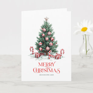 Christmas trees Candy Cane Merry Christmas Card