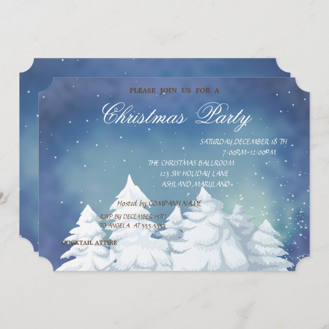 Christmas Trees, Corporate Christmas Party Invitation (Front/Back)