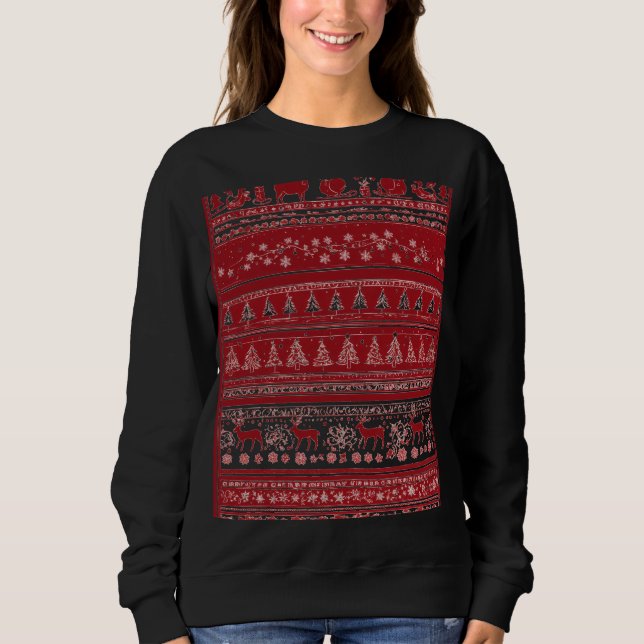 Christmas trees deer sweat-shirt for woman  sweatshirt (Front)