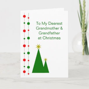 Christmas Trees Design Grandparents Christmas Holiday Card