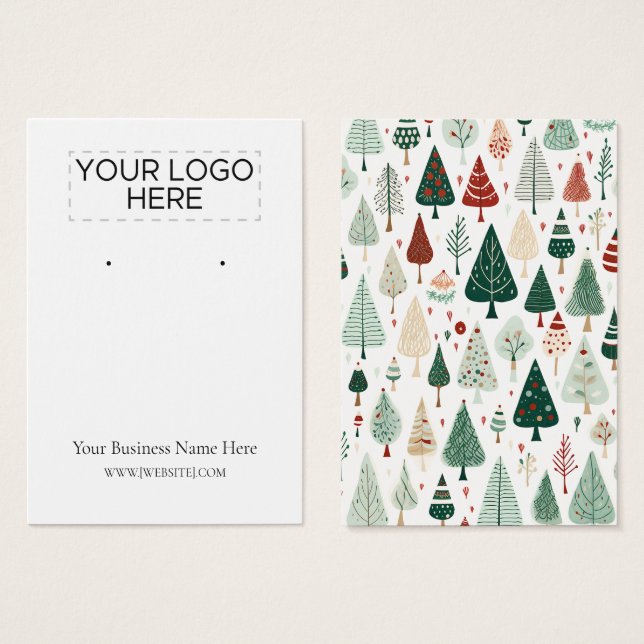 Christmas Trees Earring Display Card (Front & Back)