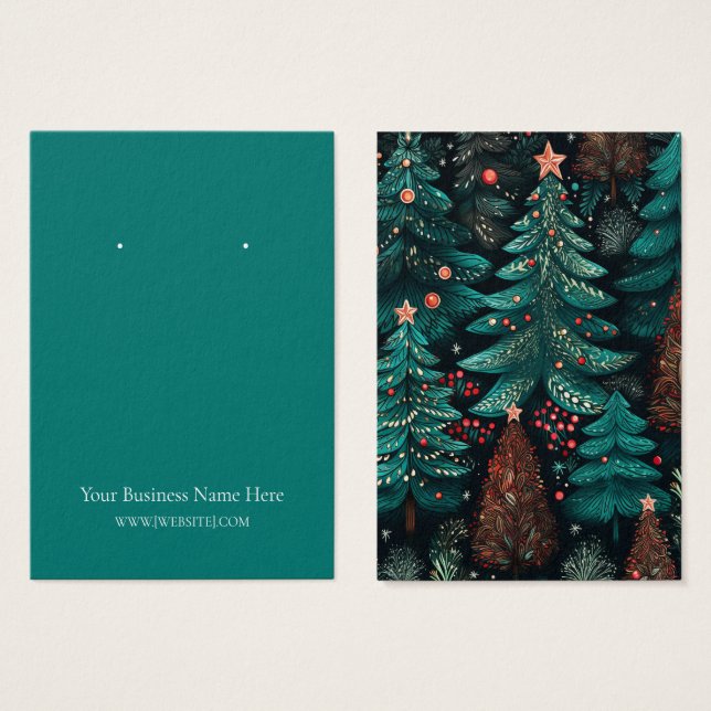 Christmas Trees Earring Display Card (Front & Back)