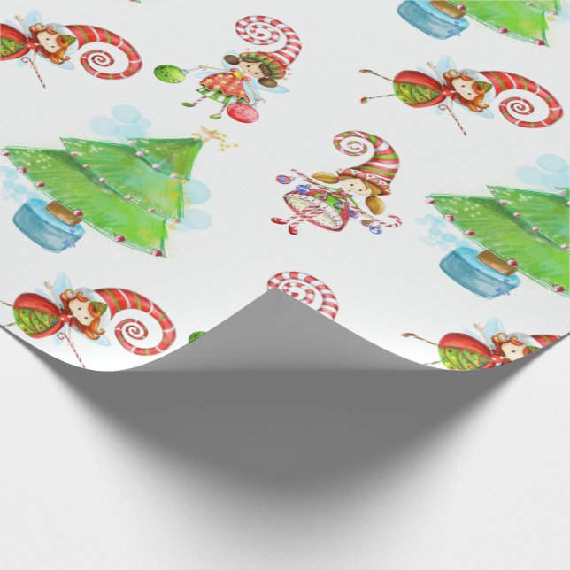 Christmas Trees & Fairies Gift Wrap (Corner)