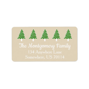 Christmas Trees Festive Label