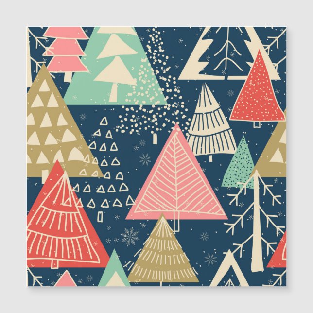 Christmas Trees Festive Seamless Illustration. (Front)