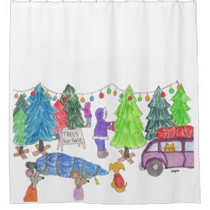 Christmas Trees for Sale Shower Curtain