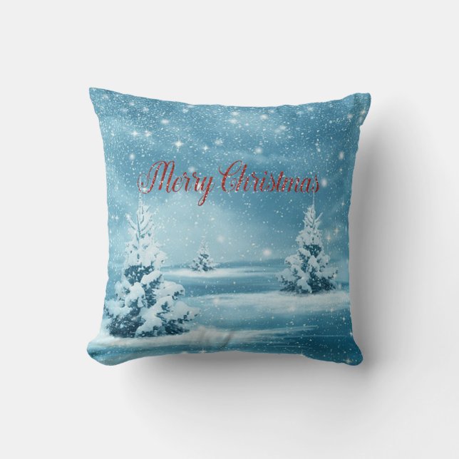 Christmas Trees,Forest , Merry Christmas Cushion (Front)