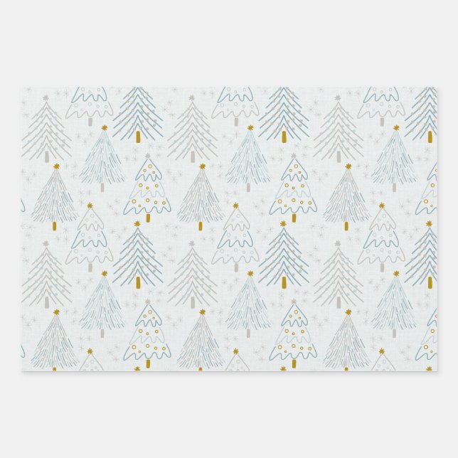 Christmas Trees Gift Wrapping Paper (Front)