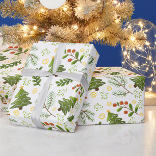 christmas trees gift wrapping papers paper