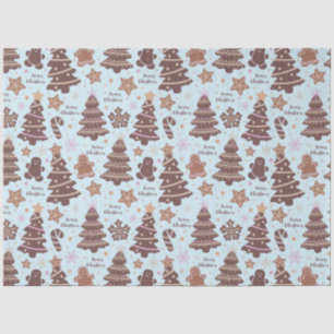 Christmas Trees Gingerbread Men Stars Christmas Tissue Paper