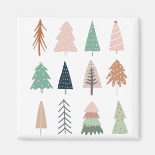 Christmas Trees Girly Collage Magnet