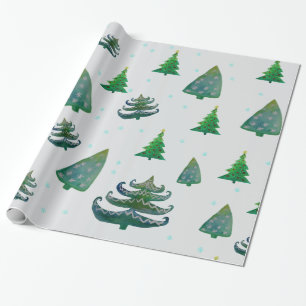 Christmas Trees Glossy Wrapping Paper, 30 in x 6 Wrapping Paper