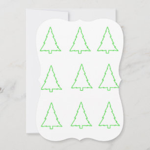 Christmas Trees Green Flat Greeting Card