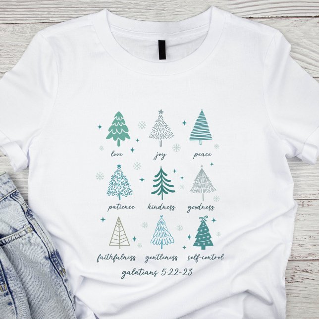 Christmas Trees Green Fruit of the Spirit Faith Tri-Blend Shirt (Creator Uploaded)