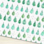 Christmas Trees Green  Tissue Paper<br><div class="desc">Decorate your Christmas gifts with this bright,  cheerful Christmas tree-patterned tissue paper.
It is decorated with a whimsical watercolor in shades of turquoise and green.
Festive and fun!Original Watercolor © Michele Davies.</div>