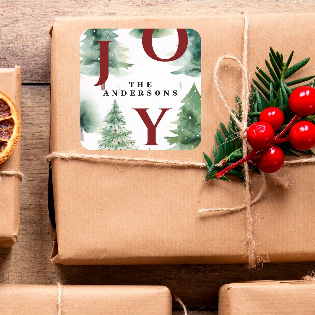 Christmas Trees Greenery Holiday Joy Square Sticker (Creator Uploaded)