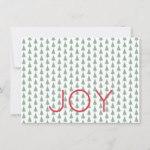 Christmas Trees Holiday JOY Red Green White  Card
