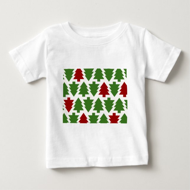 Christmas Trees Holiday Pattern Baby T-Shirt (Front)