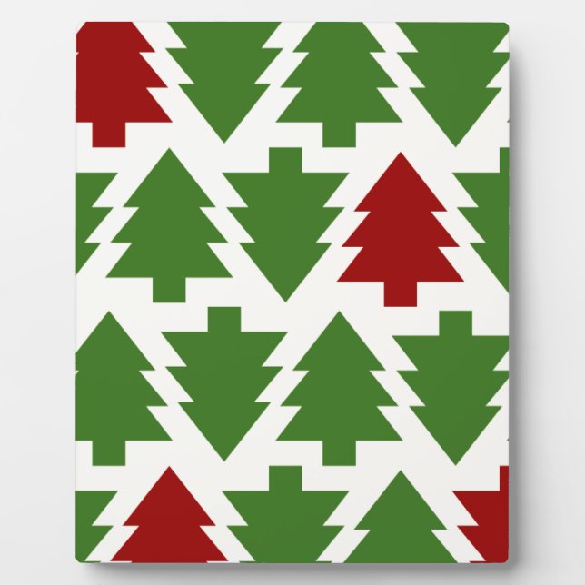 Christmas Trees Holiday Pattern Plaque (Front)
