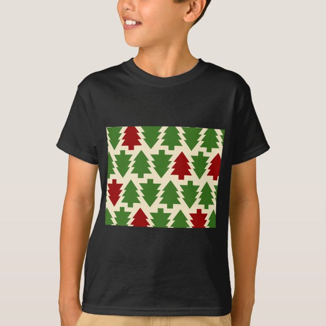 Christmas Trees Holiday Pattern T-Shirt (Front)