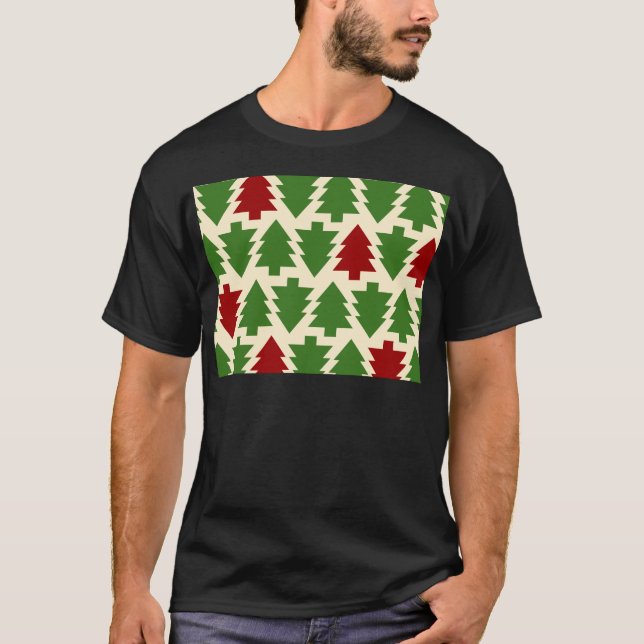 Christmas Trees Holiday Pattern T-Shirt (Front)