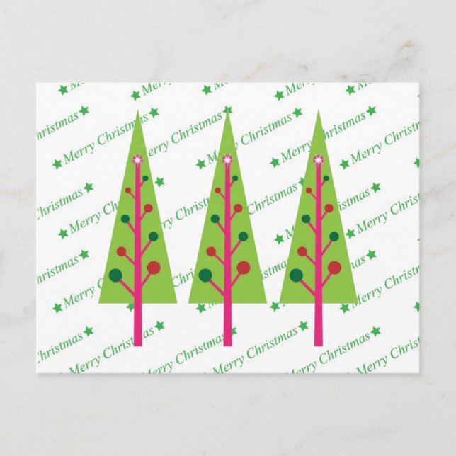 Christmas Trees Holiday Postcard (Front)