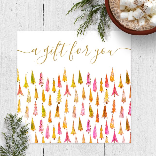 Christmas Trees Holiday Script Gift Certificate (Creator Uploaded)