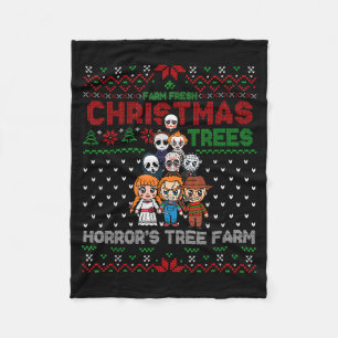 Christmas Trees Horrors Tree Farm, Scary Character Fleece Blanket