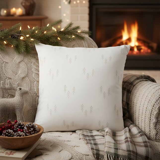 Christmas Trees in white Cushion (christmas pillow)