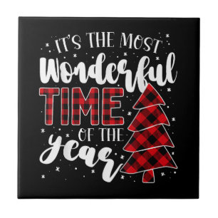 Christmas Trees It's the Most Wonderful Time of th Ceramic Tile