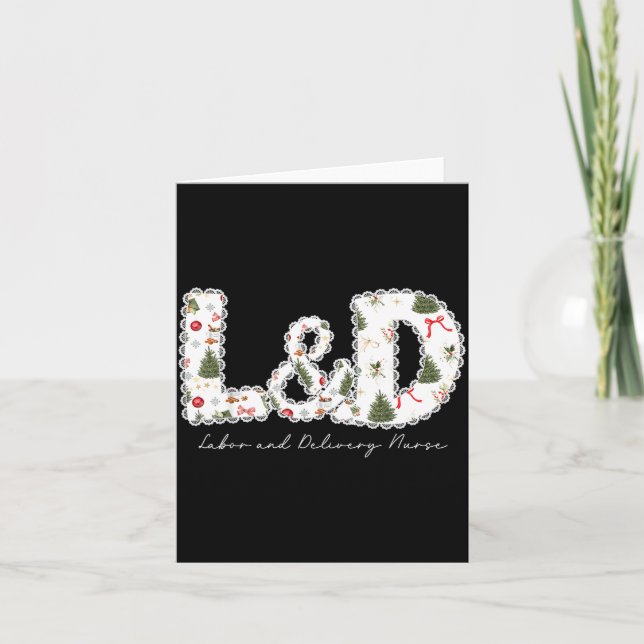 Christmas Trees Labor And Delivery Nurse Xmas Gift Card (Front)