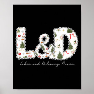 Christmas Trees Labor And Delivery Nurse Xmas Gift Poster