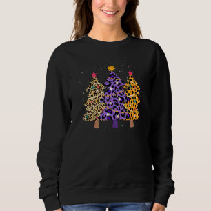 Christmas Trees & Leopard Print Xmas & Snow Fallin Sweatshirt