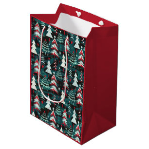 Christmas trees. medium gift bag