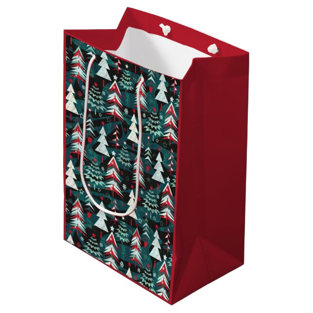 Christmas trees.  medium gift bag (Front Angled)